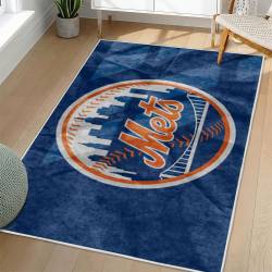 MLB New York Mets Area Rug Non-Slip Baseball Carpet Home Decor Gift Idea For Fans NYM6