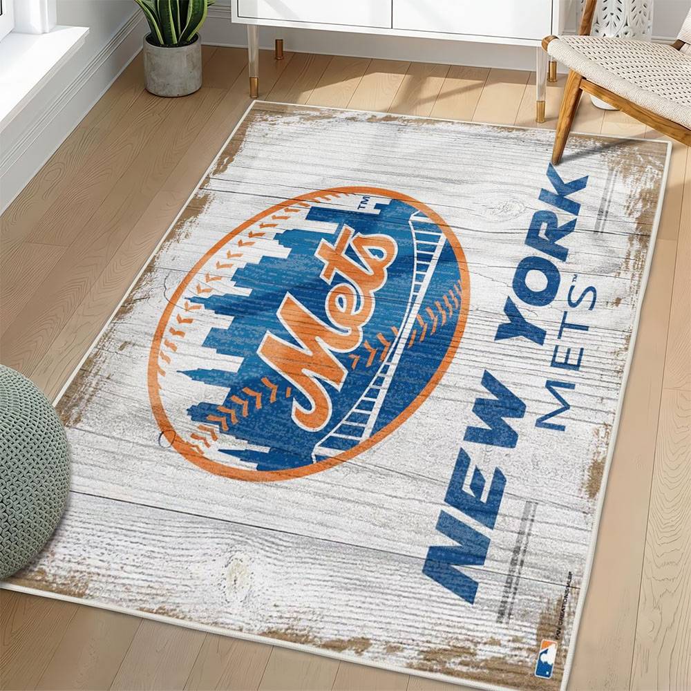 MLB New York Mets Area Rug Non-Slip Baseball Carpet Home Decor Gift Idea For Fans NYM60