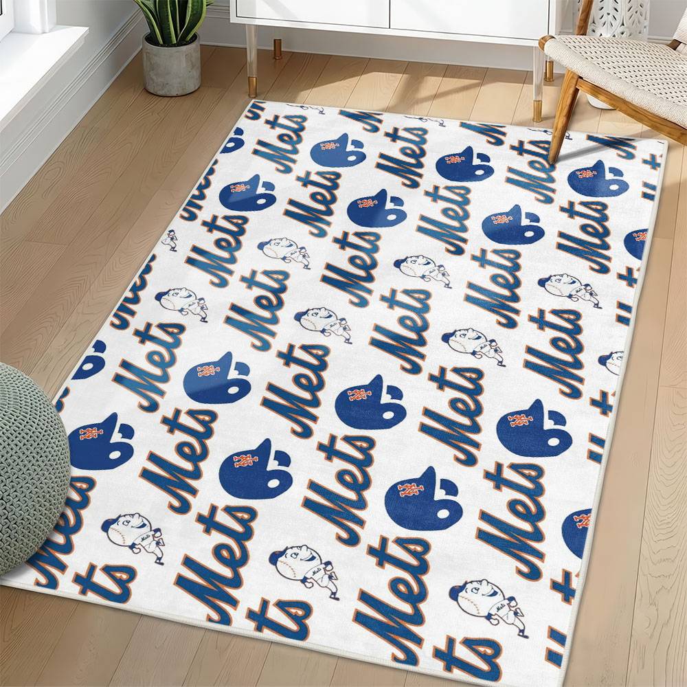 MLB New York Mets Area Rug Non-Slip Baseball Carpet Home Decor Gift Idea For Fans NYM68