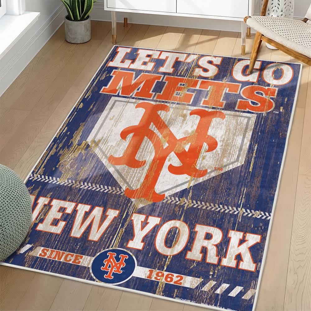 MLB New York Mets Area Rug Non-Slip Baseball Carpet Home Decor Gift Idea For Fans NYM70
