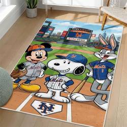 MLB New York Mets Area Rug Non-Slip Baseball Carpet Home Decor Gift Idea For Fans NYM74