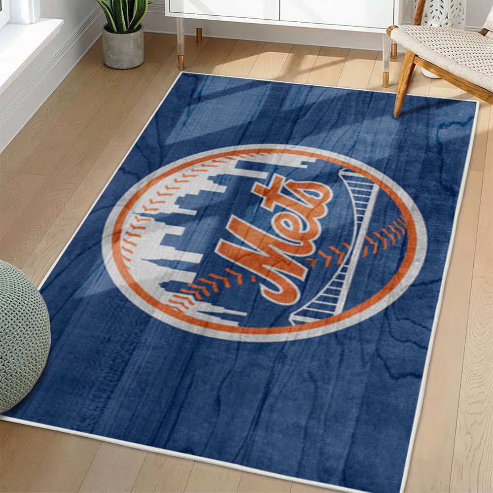 MLB New York Mets Area Rug Non-Slip Baseball Carpet Home Decor Gift Idea For Fans NYM75