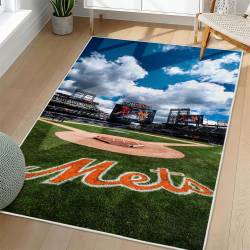 MLB New York Mets Area Rug Non-Slip Baseball Carpet Home Decor Gift Idea For Fans NYM76