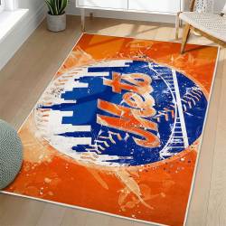 MLB New York Mets Area Rug Non-Slip Baseball Carpet Home Decor Gift Idea For Fans NYM77