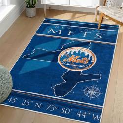 MLB New York Mets Area Rug Non-Slip Baseball Carpet Home Decor Gift Idea For Fans NYM80