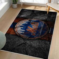 MLB New York Mets Area Rug Non-Slip Baseball Carpet Home Decor Gift Idea For Fans NYM81