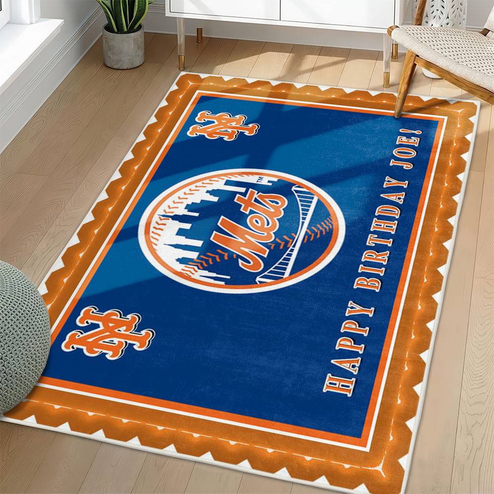 MLB New York Mets Area Rug Non-Slip Baseball Carpet Home Decor Gift Idea For Fans NYM84
