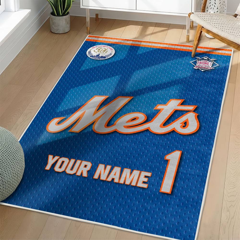 MLB New York Mets Area Rug Non-Slip Baseball Carpet Home Decor Gift Idea For Fans NYM86