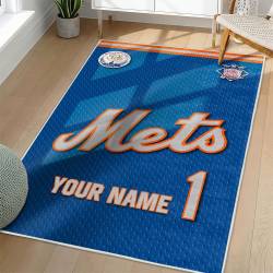 MLB New York Mets Area Rug Non-Slip Baseball Carpet Home Decor Gift Idea For Fans NYM86