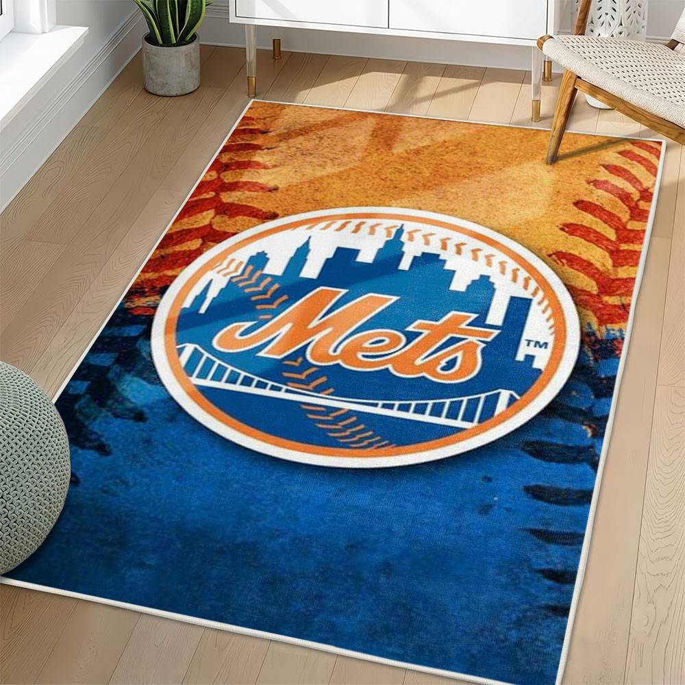 MLB New York Mets Area Rug Non-Slip Baseball Carpet Home Decor Gift Idea For Fans NYM89