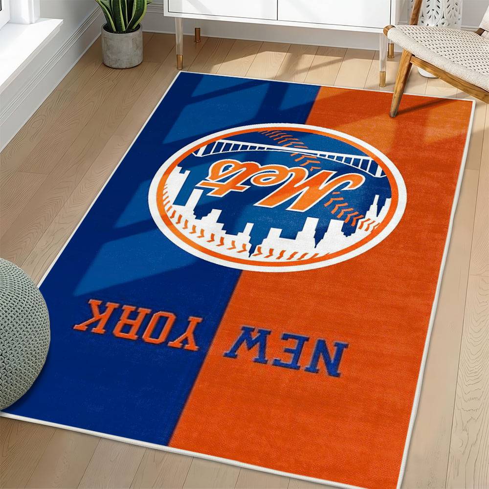 MLB New York Mets Area Rug Non-Slip Baseball Carpet Home Decor Gift Idea For Fans NYM90