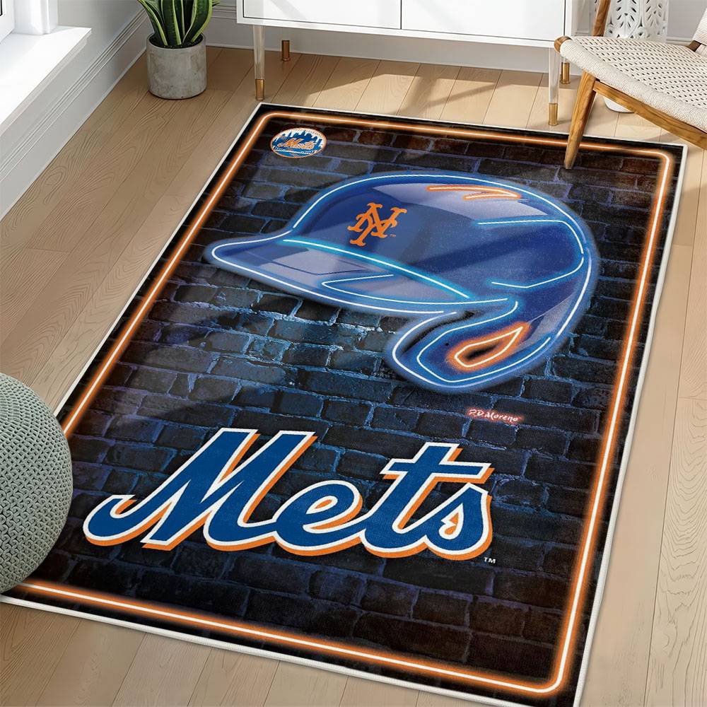 MLB New York Mets Area Rug Non-Slip Baseball Carpet Home Decor Gift Idea For Fans NYM96