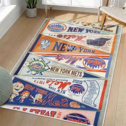 MLB New York Mets Area Rug Non-Slip Baseball Carpet Home Decor Gift Idea For Fans NYM99