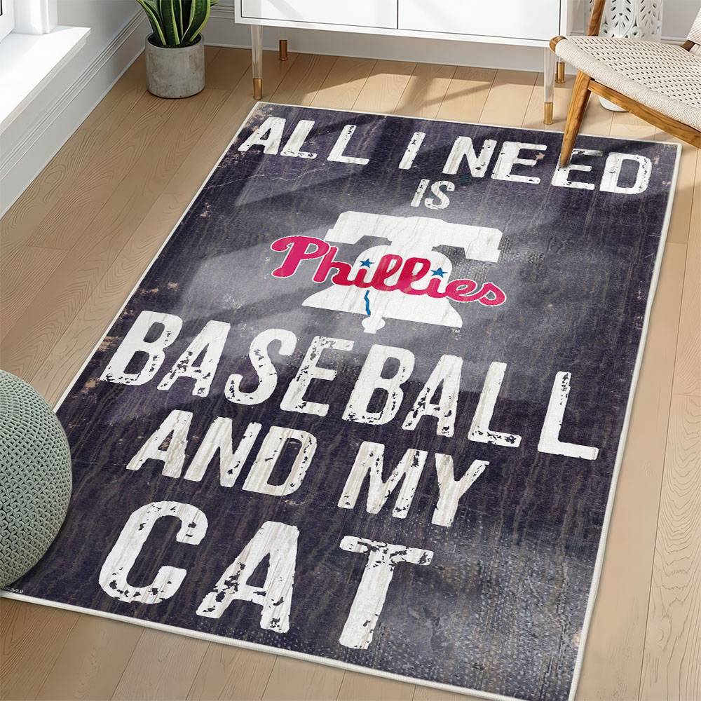 MLB Philadelphia Phillies Area Rug Non-Slip Baseball Carpet Home Decor Gift Idea For Fans PP1