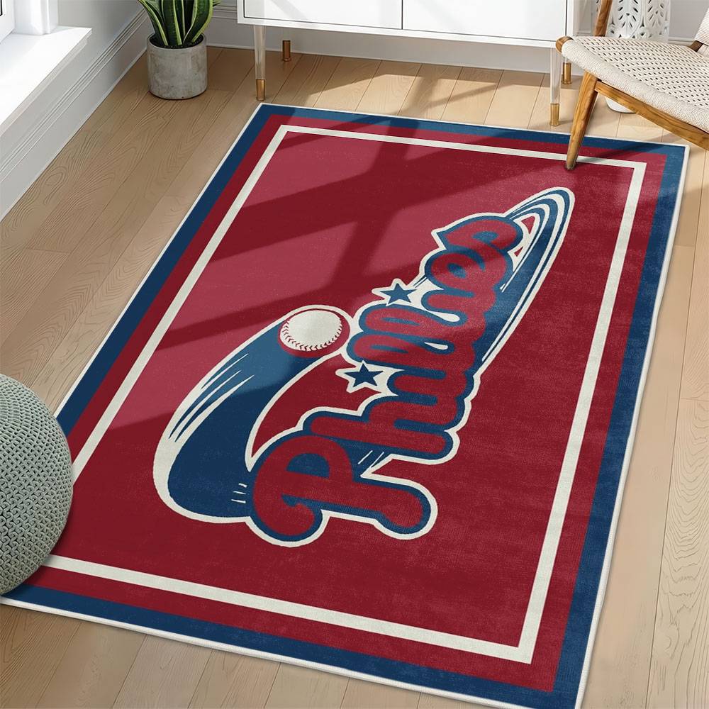 MLB Philadelphia Phillies Area Rug Non-Slip Baseball Carpet Home Decor Gift Idea For Fans PP103