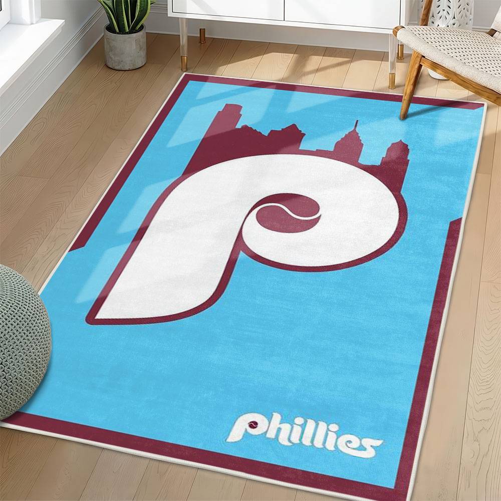 MLB Philadelphia Phillies Area Rug Non-Slip Baseball Carpet Home Decor Gift Idea For Fans PP104