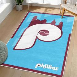 MLB Philadelphia Phillies Area Rug Non-Slip Baseball Carpet Home Decor Gift Idea For Fans PP104