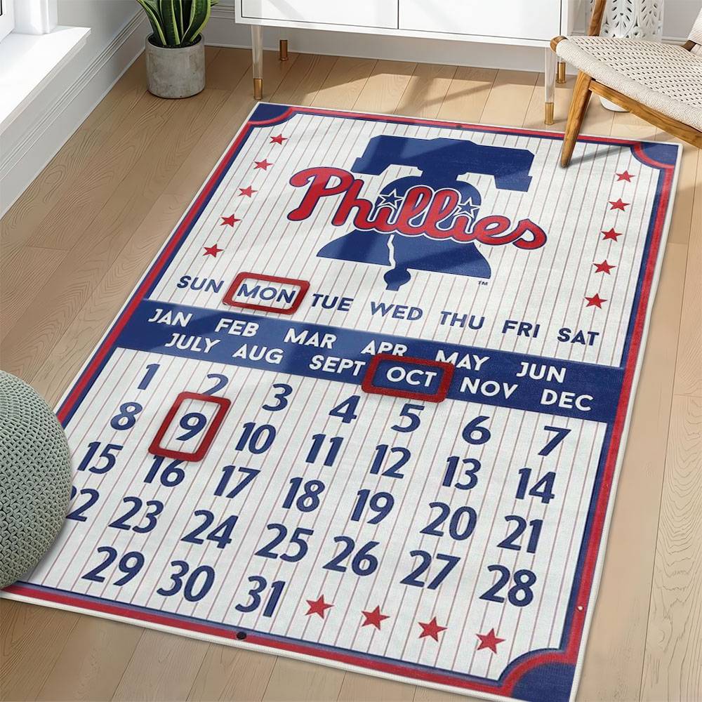 MLB Philadelphia Phillies Area Rug Non-Slip Baseball Carpet Home Decor Gift Idea For Fans PP113