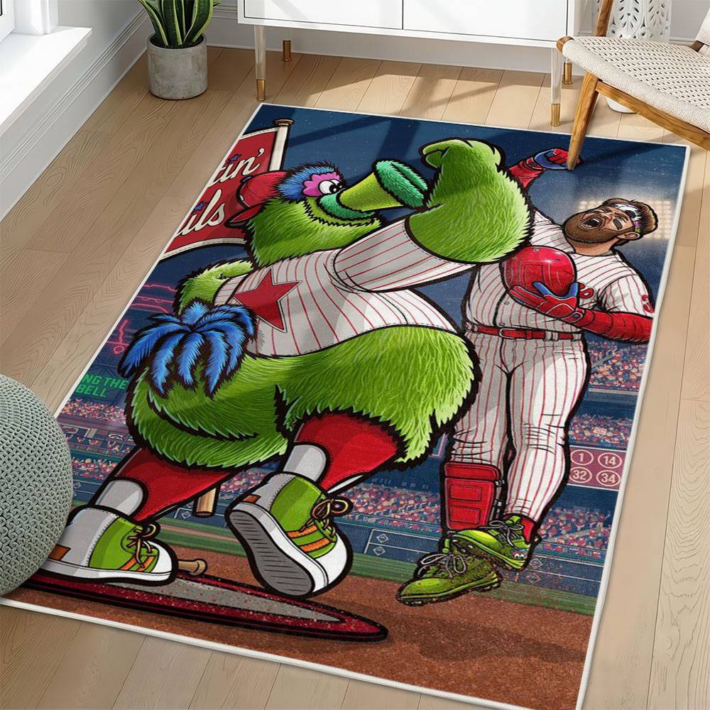 MLB Philadelphia Phillies Area Rug Non-Slip Baseball Carpet Home Decor Gift Idea For Fans PP114