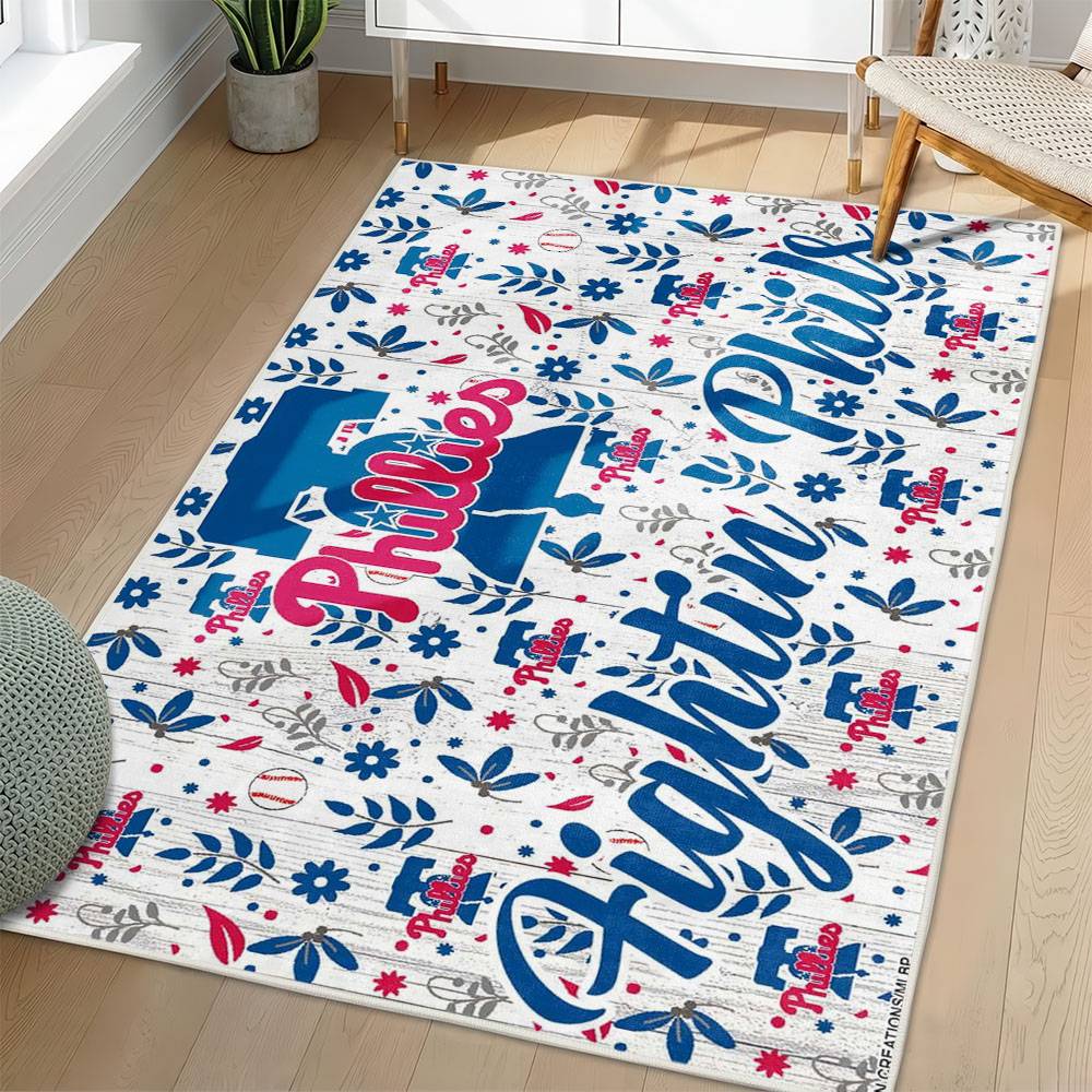 MLB Philadelphia Phillies Area Rug Non-Slip Baseball Carpet Home Decor Gift Idea For Fans PP118