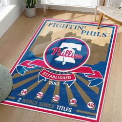 MLB Philadelphia Phillies Area Rug Non-Slip Baseball Carpet Home Decor Gift Idea For Fans PP124