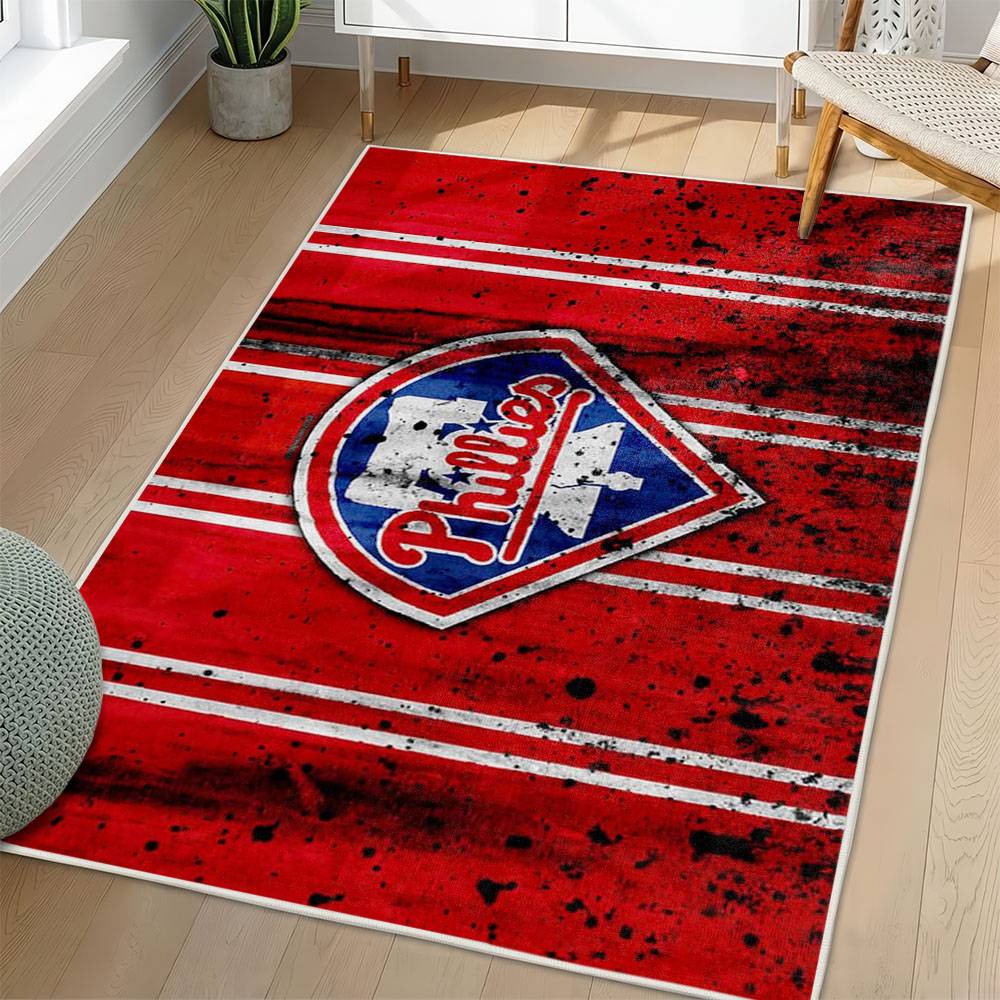 MLB Philadelphia Phillies Area Rug Non-Slip Baseball Carpet Home Decor Gift Idea For Fans PP127