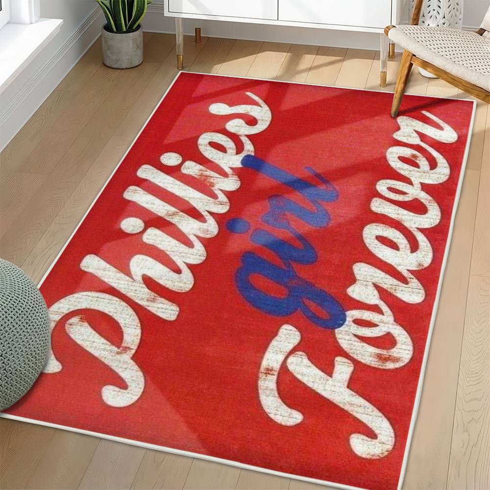 MLB Philadelphia Phillies Area Rug Non-Slip Baseball Carpet Home Decor Gift Idea For Fans PP128