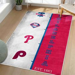 MLB Philadelphia Phillies Area Rug Non-Slip Baseball Carpet Home Decor Gift Idea For Fans PP129