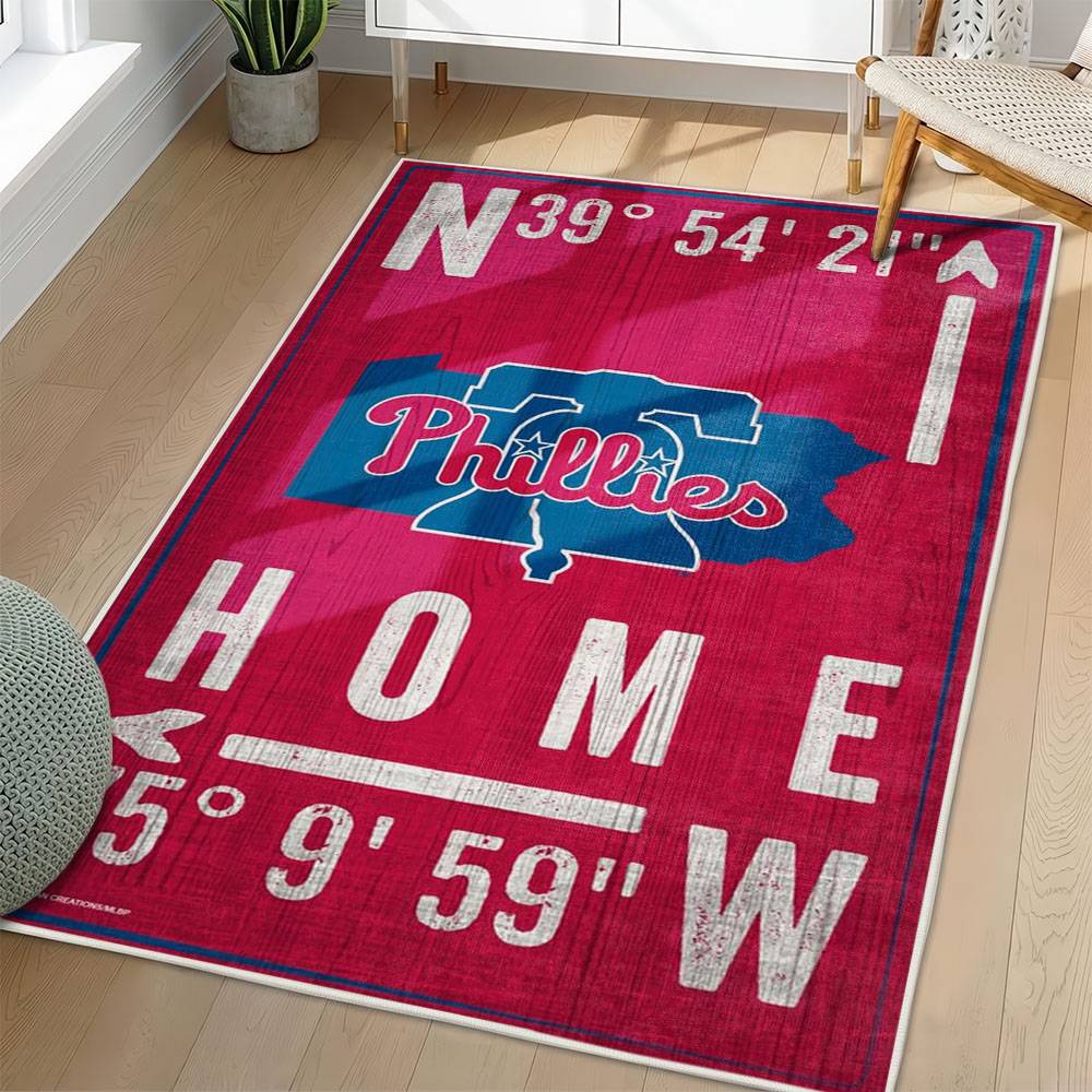MLB Philadelphia Phillies Area Rug Non-Slip Baseball Carpet Home Decor Gift Idea For Fans PP13