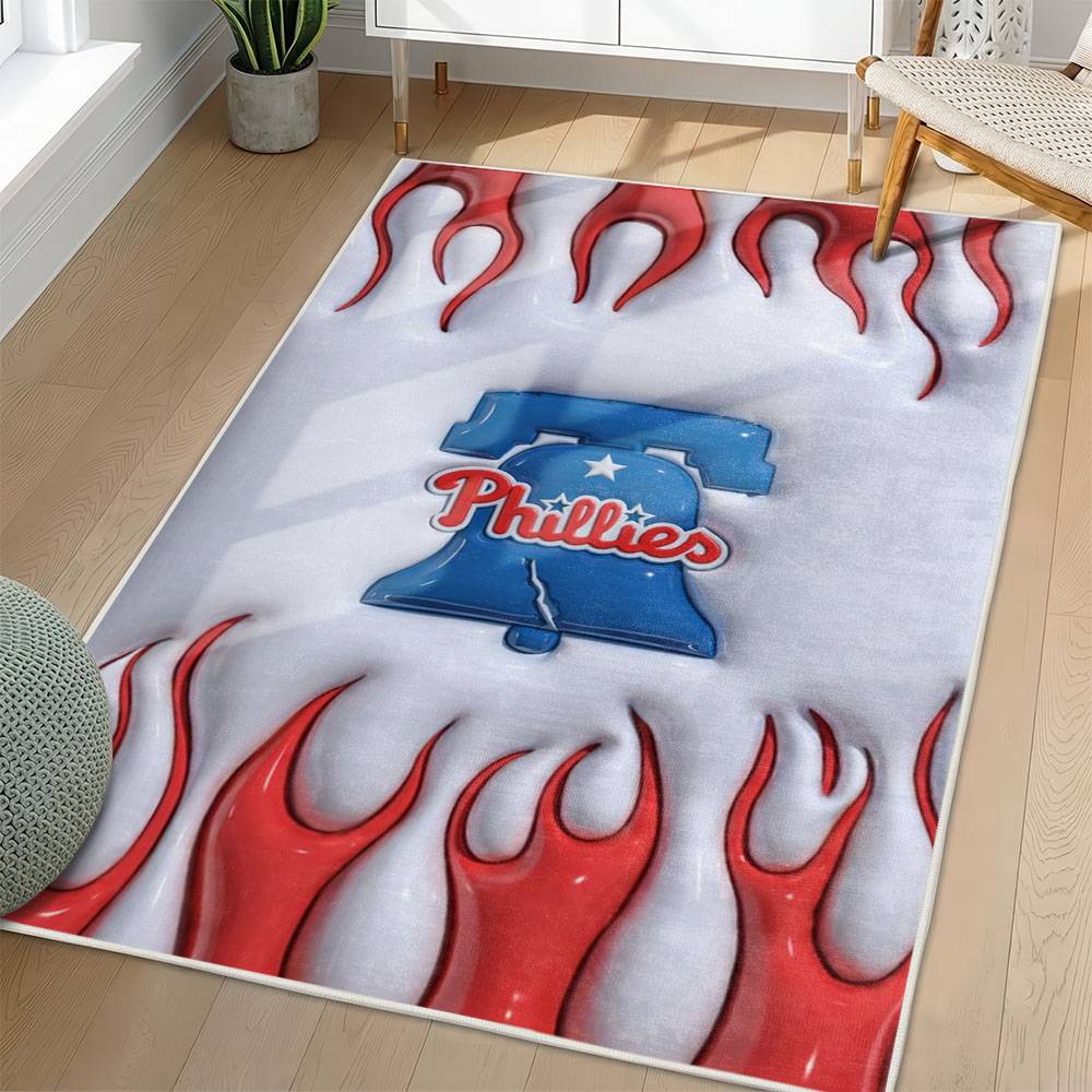 MLB Philadelphia Phillies Area Rug Non-Slip Baseball Carpet Home Decor Gift Idea For Fans PP131