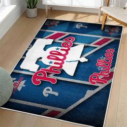MLB Philadelphia Phillies Area Rug Non-Slip Baseball Carpet Home Decor Gift Idea For Fans PP132