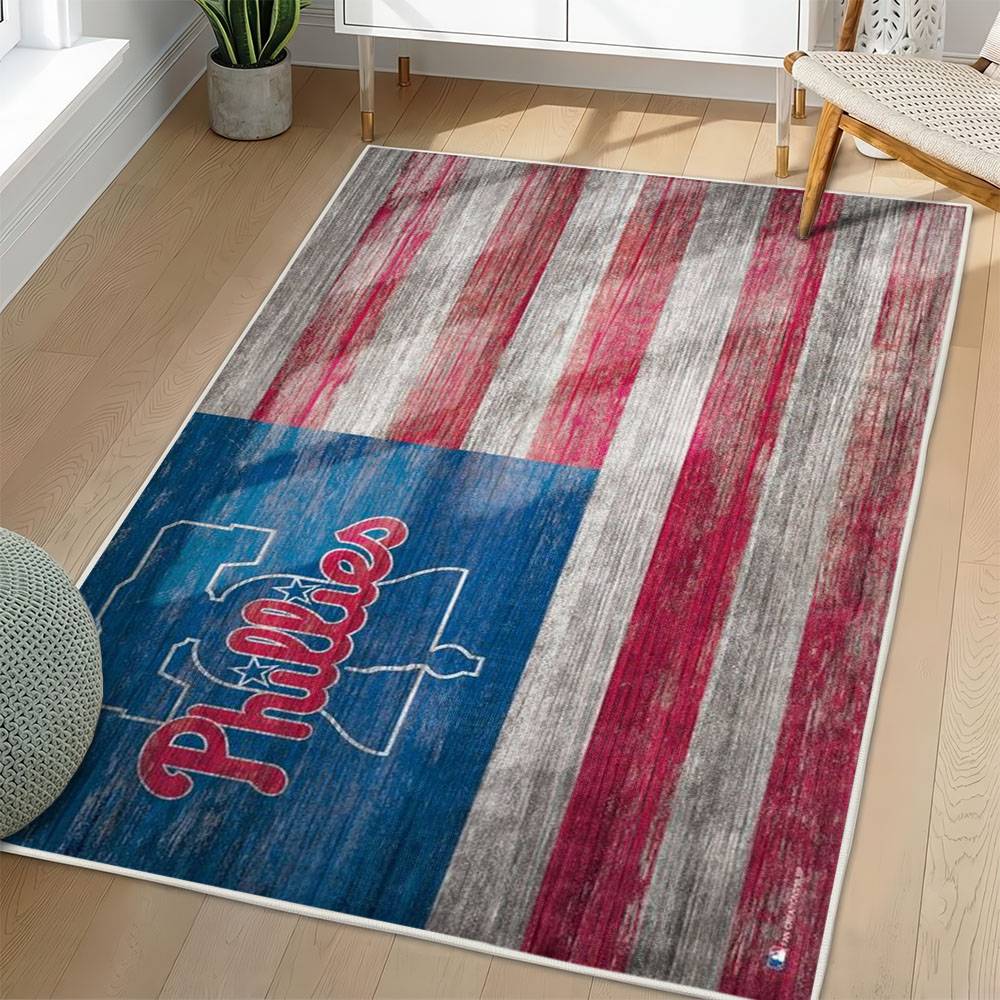 MLB Philadelphia Phillies Area Rug Non-Slip Baseball Carpet Home Decor Gift Idea For Fans PP136