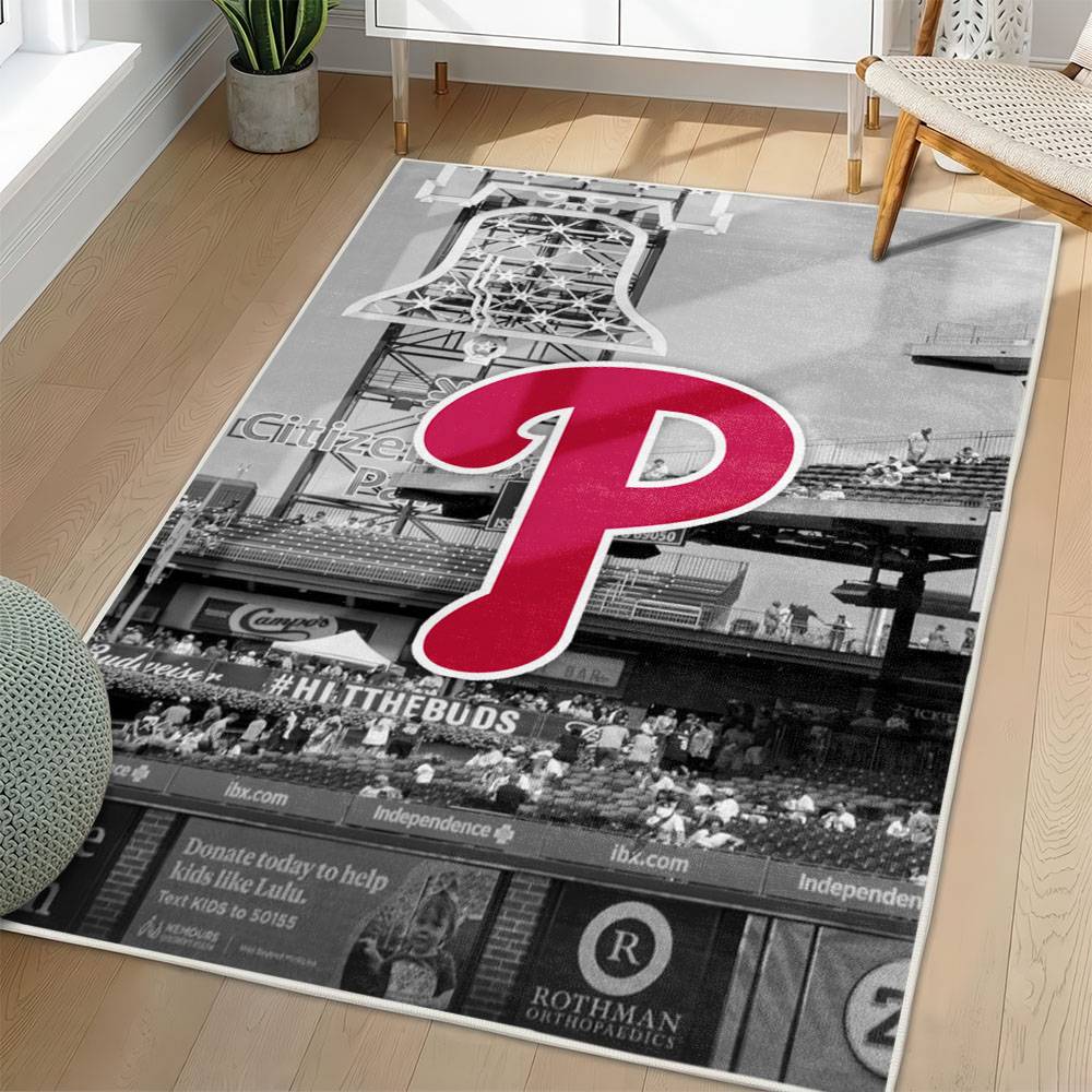 MLB Philadelphia Phillies Area Rug Non-Slip Baseball Carpet Home Decor Gift Idea For Fans PP138