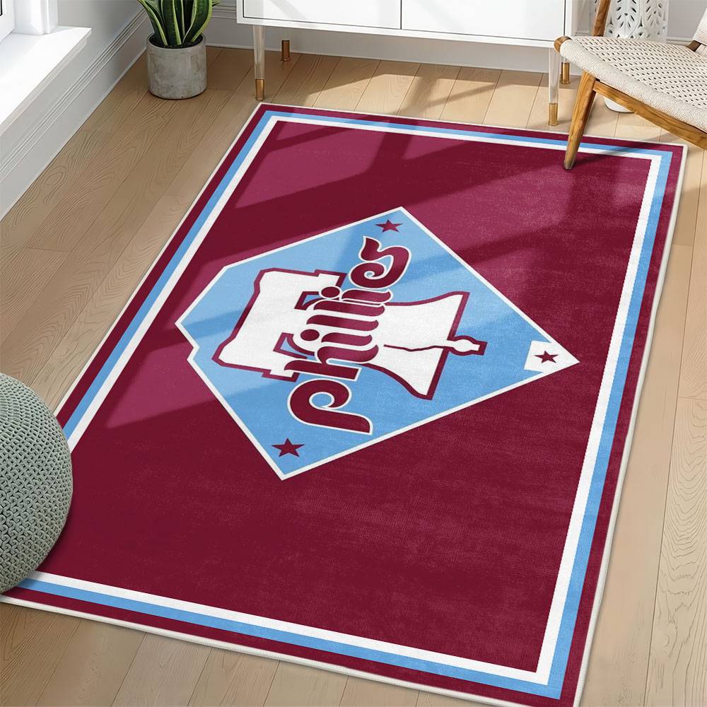 MLB Philadelphia Phillies Area Rug Non-Slip Baseball Carpet Home Decor Gift Idea For Fans PP142