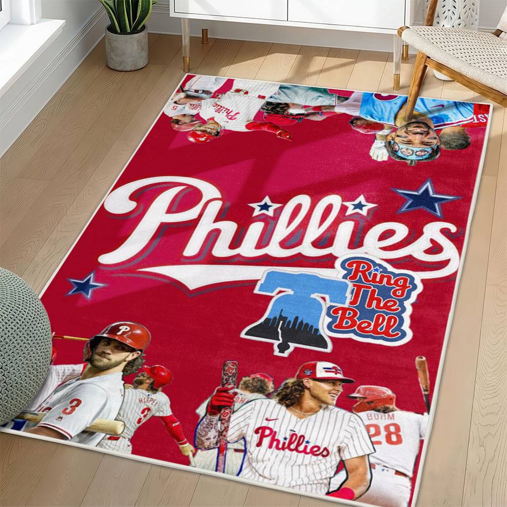 MLB Philadelphia Phillies Area Rug Non-Slip Baseball Carpet Home Decor Gift Idea For Fans PP144