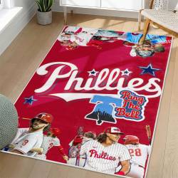 MLB Philadelphia Phillies Area Rug Non-Slip Baseball Carpet Home Decor Gift Idea For Fans PP144