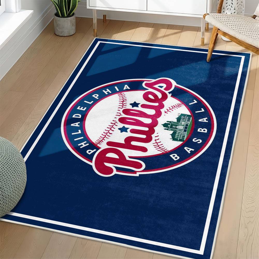 MLB Philadelphia Phillies Area Rug Non-Slip Baseball Carpet Home Decor Gift Idea For Fans PP148