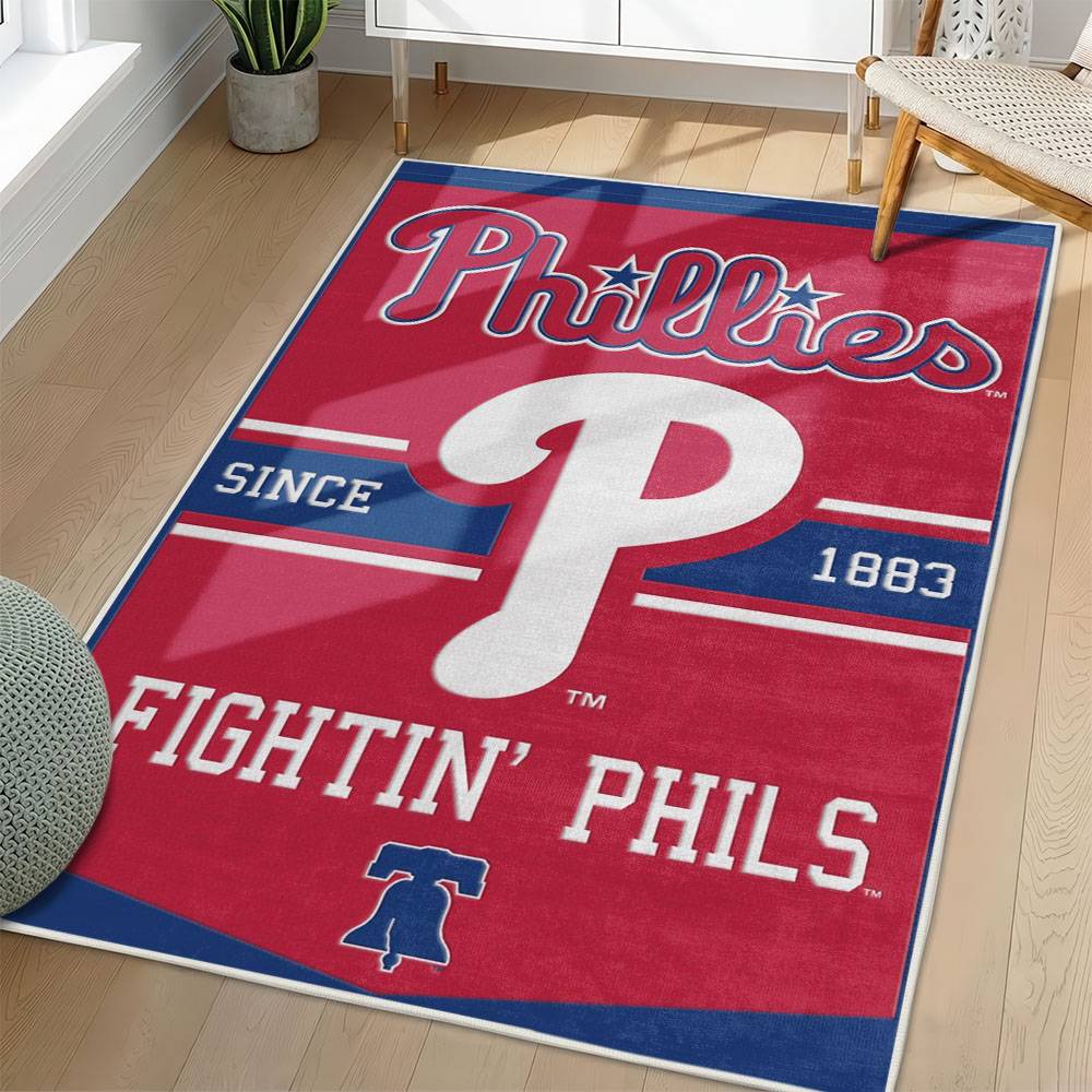 MLB Philadelphia Phillies Area Rug Non-Slip Baseball Carpet Home Decor Gift Idea For Fans PP154
