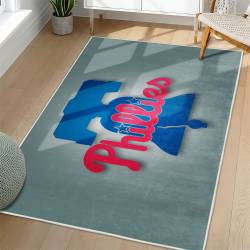 MLB Philadelphia Phillies Area Rug Non-Slip Baseball Carpet Home Decor Gift Idea For Fans PP162