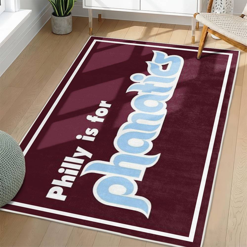 MLB Philadelphia Phillies Area Rug Non-Slip Baseball Carpet Home Decor Gift Idea For Fans PP163
