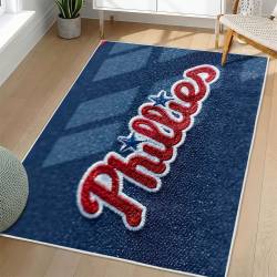MLB Philadelphia Phillies Area Rug Non-Slip Baseball Carpet Home Decor Gift Idea For Fans PP166