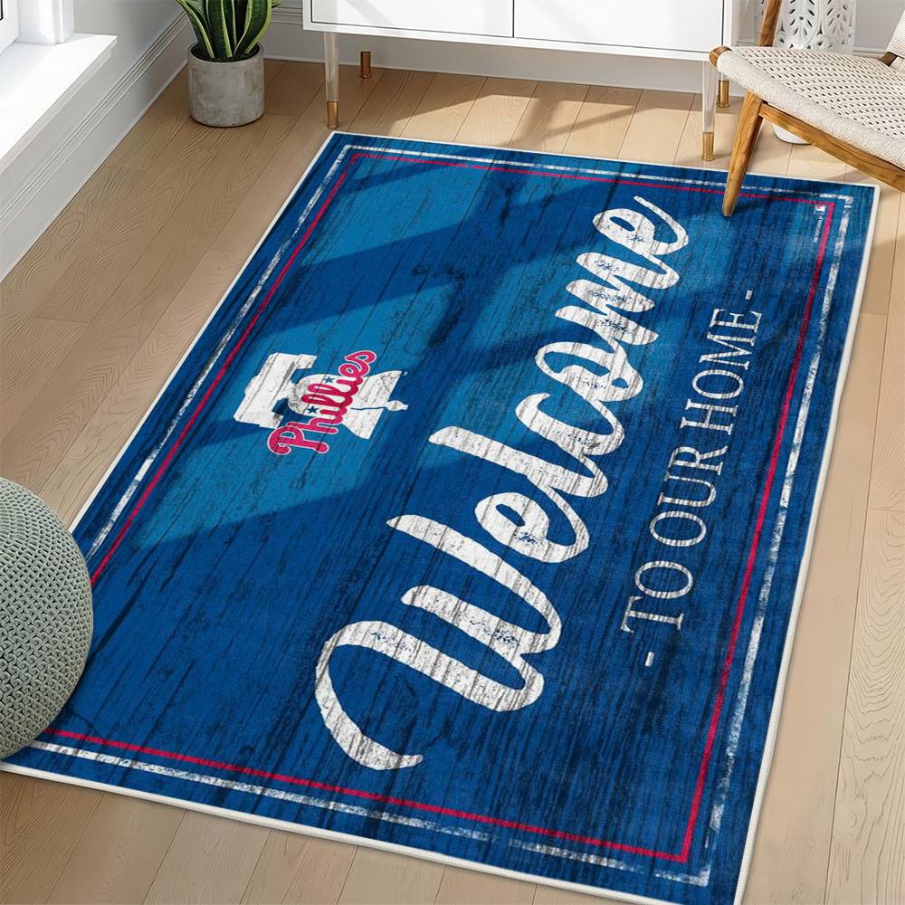 MLB Philadelphia Phillies Area Rug Non-Slip Baseball Carpet Home Decor Gift Idea For Fans PP167