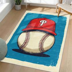 MLB Philadelphia Phillies Area Rug Non-Slip Baseball Carpet Home Decor Gift Idea For Fans PP173