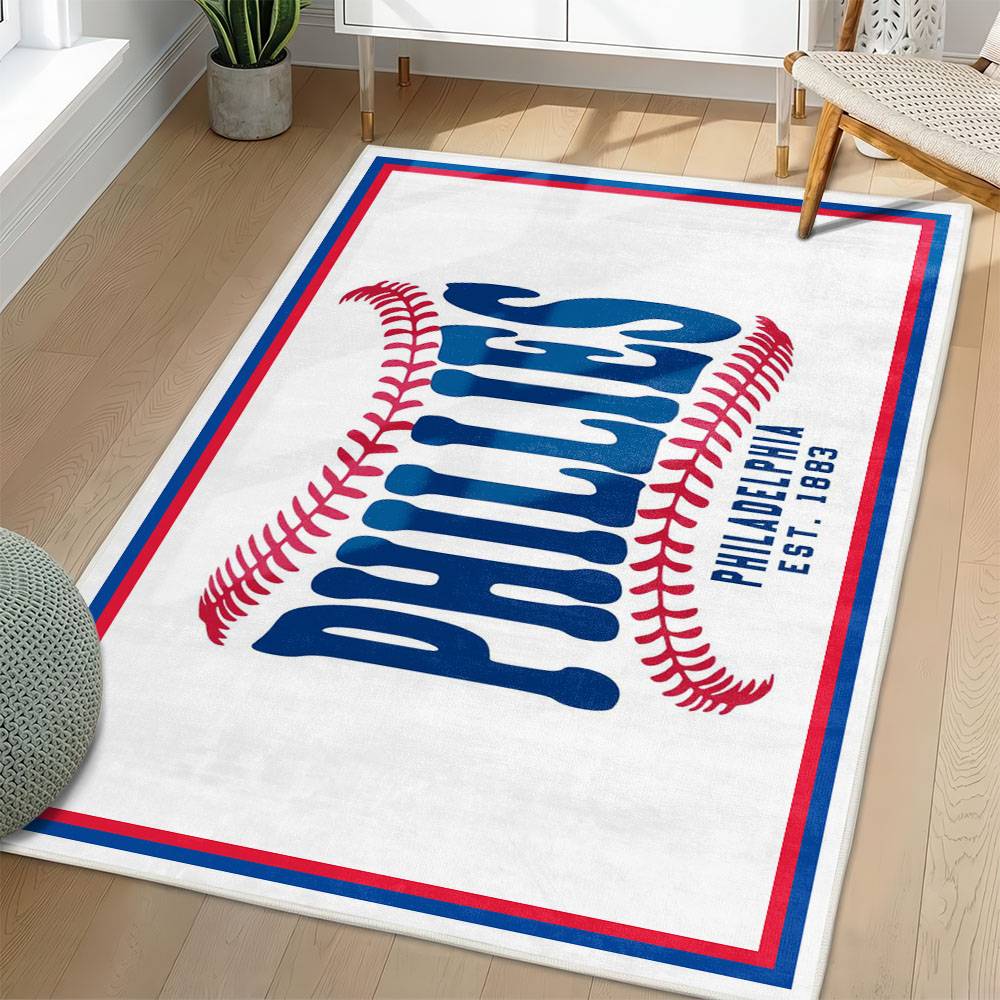 MLB Philadelphia Phillies Area Rug Non-Slip Baseball Carpet Home Decor Gift Idea For Fans PP175