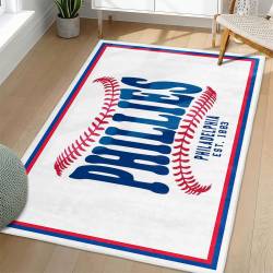 MLB Philadelphia Phillies Area Rug Non-Slip Baseball Carpet Home Decor Gift Idea For Fans PP175