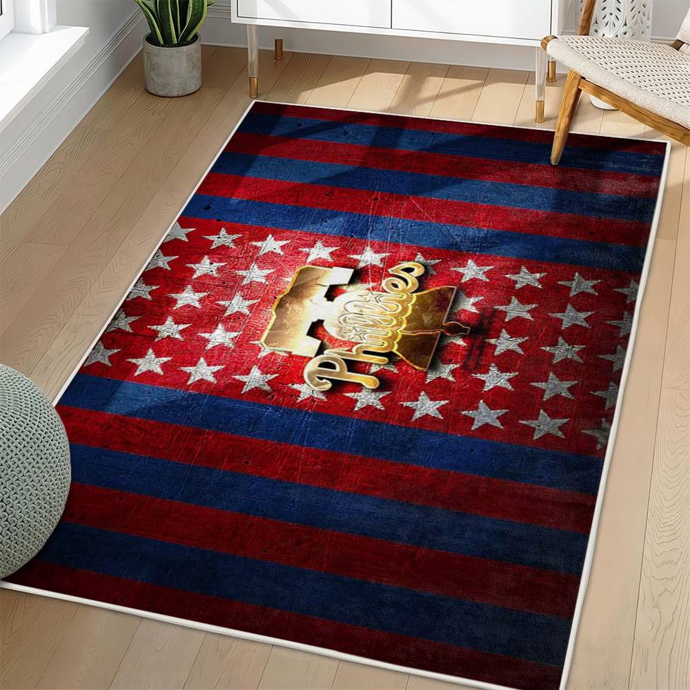 MLB Philadelphia Phillies Area Rug Non-Slip Baseball Carpet Home Decor Gift Idea For Fans PP176