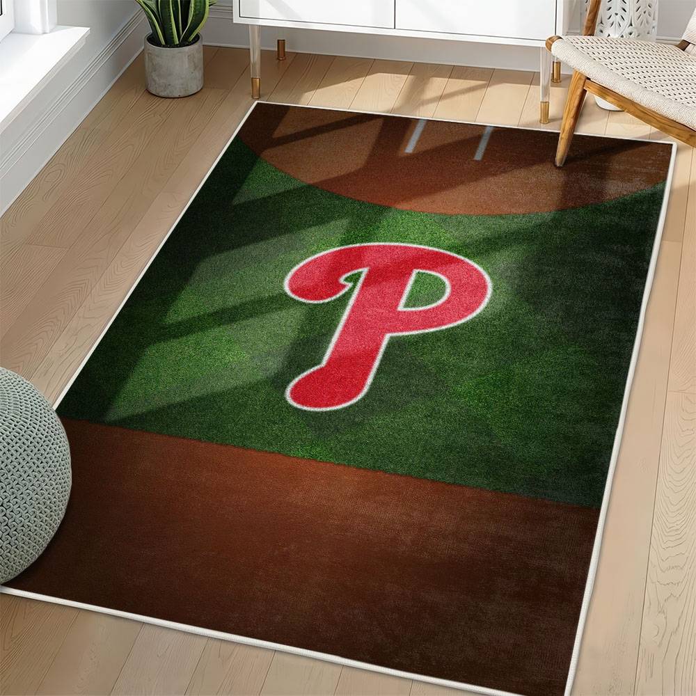 MLB Philadelphia Phillies Area Rug Non-Slip Baseball Carpet Home Decor Gift Idea For Fans PP179