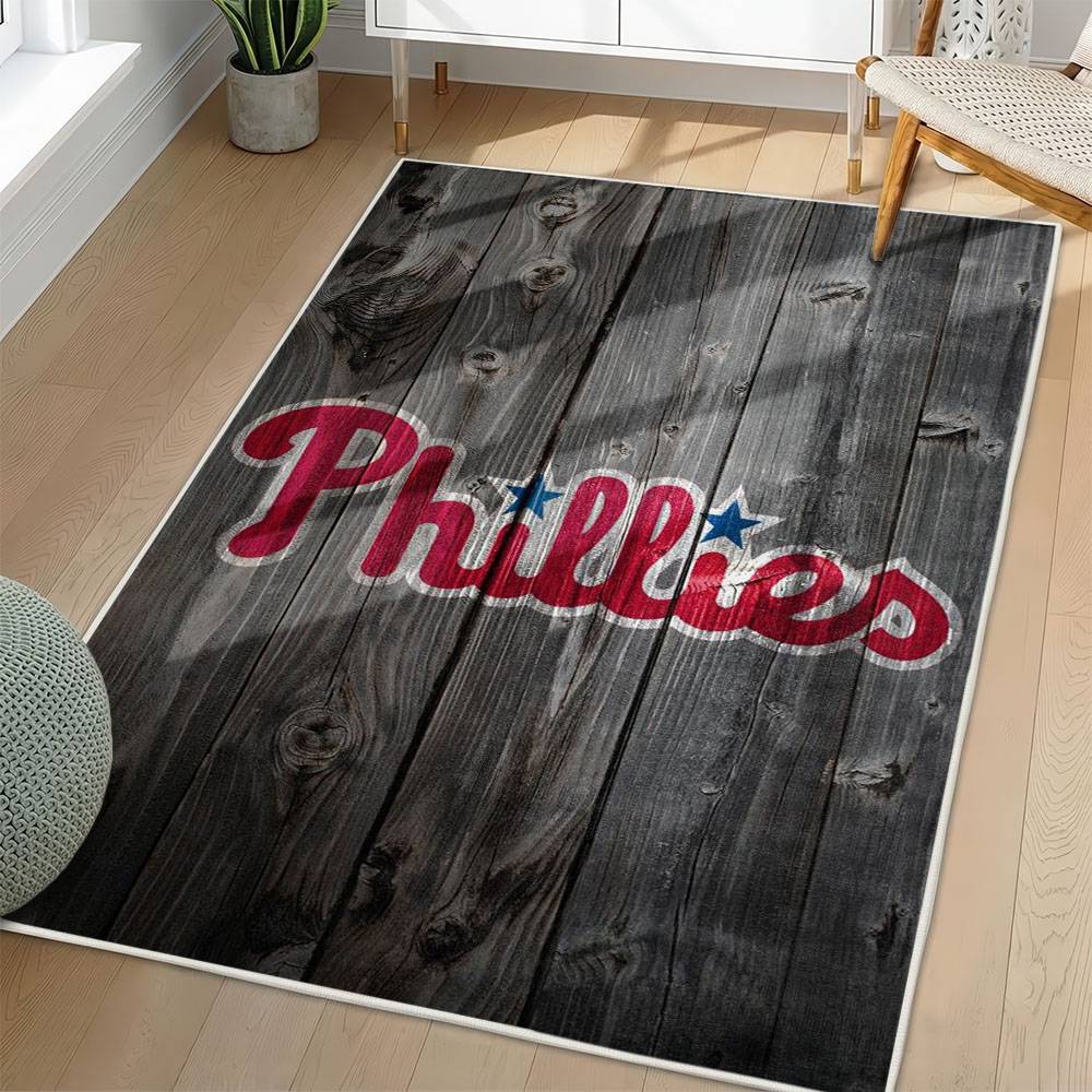 MLB Philadelphia Phillies Area Rug Non-Slip Baseball Carpet Home Decor Gift Idea For Fans PP18