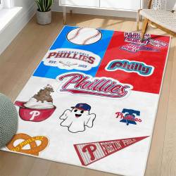 MLB Philadelphia Phillies Area Rug Non-Slip Baseball Carpet Home Decor Gift Idea For Fans PP191