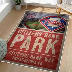 MLB Philadelphia Phillies Area Rug Non-Slip Baseball Carpet Home Decor Gift Idea For Fans PP192
